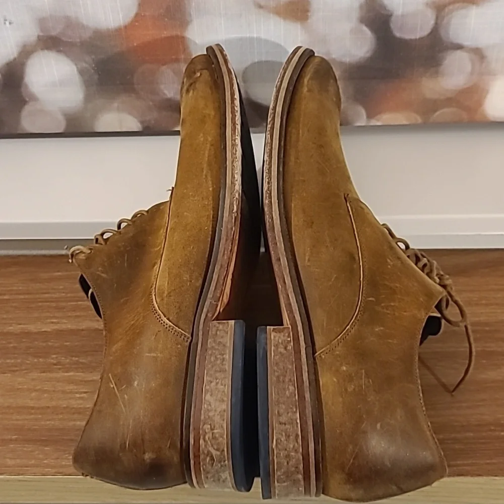 Cole Haan Carter Grandos Plain Toe Suede Chestnut Brown Derby Dress Shoes 11.5